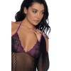 Body noir et violet et mitaines amovibles - MAL1121BKPU