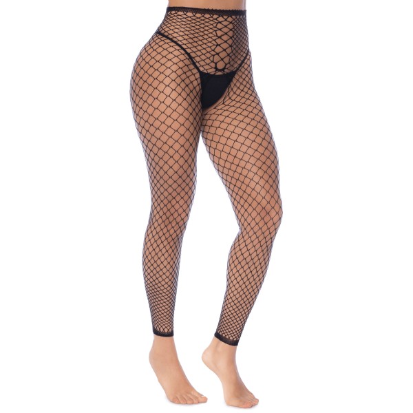 2 en 1 Top ou pantalon en résille noire - MAL1120BLK