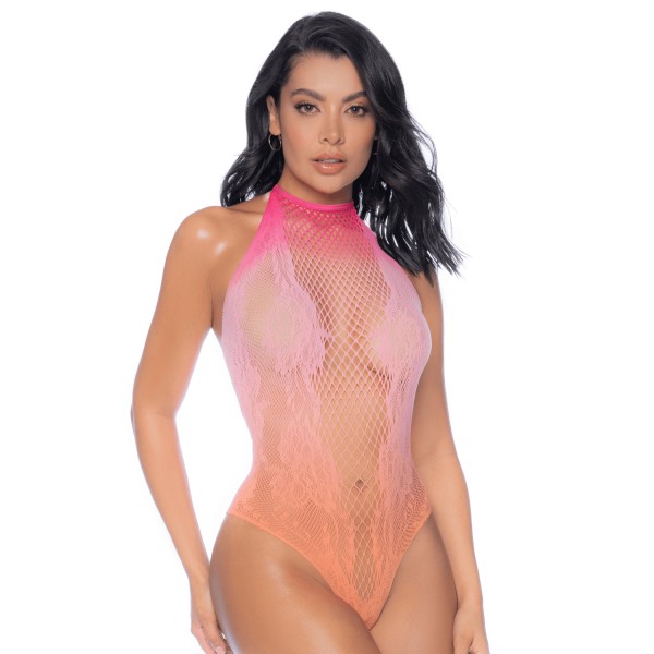 Body en résille dégradé couché de soleil - MAL1124SUNS