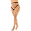 Collant grande taille large maille noire - MAL1106XBLK