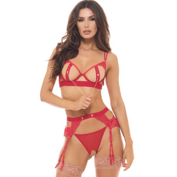 Ensemble 3 pièces rouge - REN53050-TRED