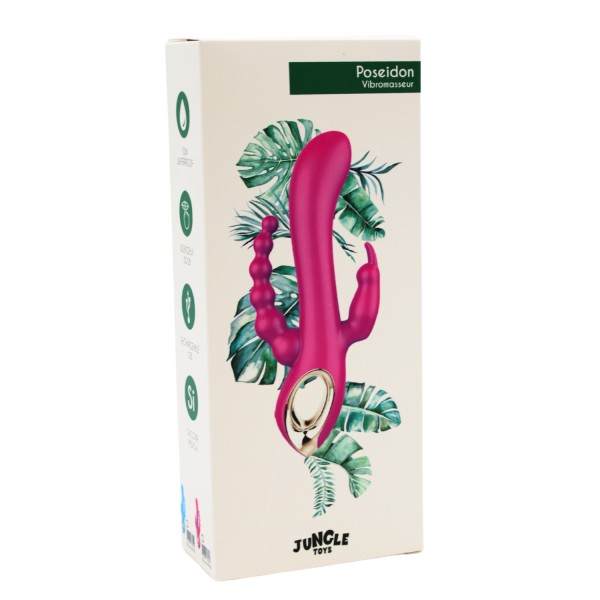 Vibromasseur Rabbit  rose  avec chapelet vibrant - TOZ-024PNK