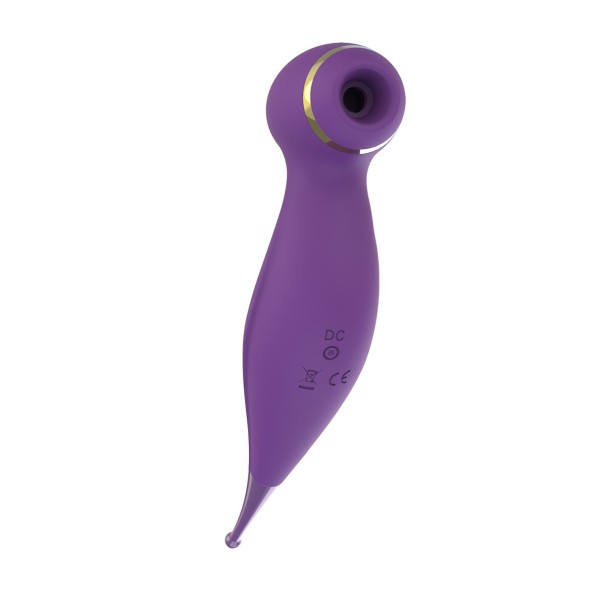 Oiseau du Paradis - Vibromasseur 2 en 1 avec vibration clitoridienne par membrane et embout stimulateur violet - CR-820PUR