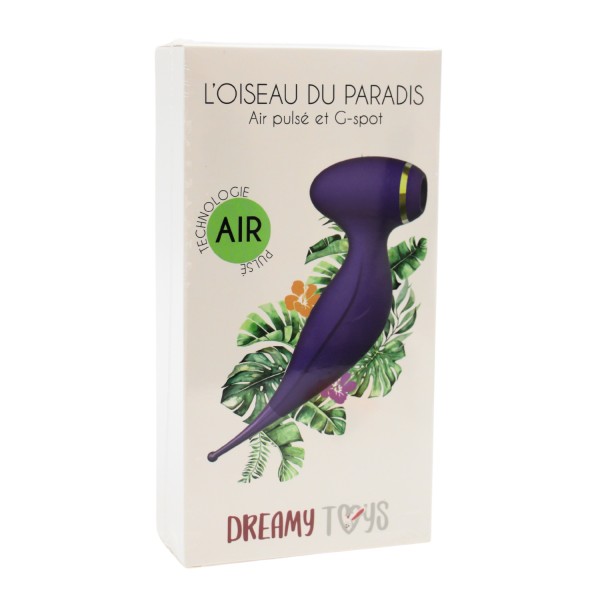Oiseau du Paradis - Vibromasseur 2 en 1 avec vibration clitoridienne par membrane et embout stimulateur violet - CR-820PUR