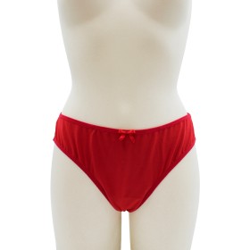 Culotte rouge en dentelle avec nœud en satin - PF09LRED