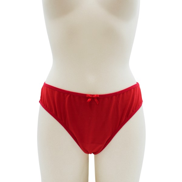 Culotte rouge en dentelle avec nœud en satin - PF09LRED