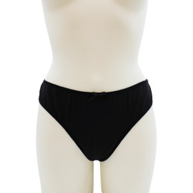 Culotte noire en dentelle avec nœud en satin - PF09LBLK