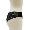 Culotte noire en dentelle avec nœud en satin - PF09LBLK
