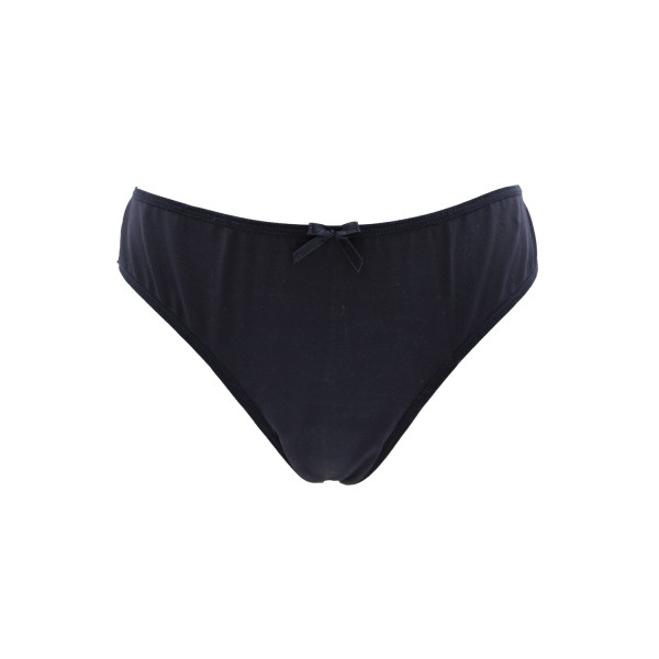 Culotte noire en dentelle avec nœud en satin - PF09LBLK