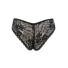 Culotte noire en dentelle avec nœud en satin - PF09LBLK