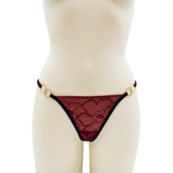 String bordeaux avec anneaux détachables - PM05GOPC-BRED
