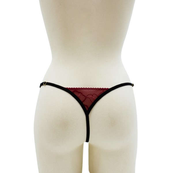 String bordeaux avec anneaux détachables - PM05GOPC-BRED