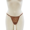 String taupe en dentelle avec bijou cœur doré - PA02MBRW