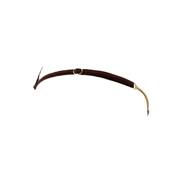 String en dentelle marron ouvert avec chaînes dorées - PA01MBRW