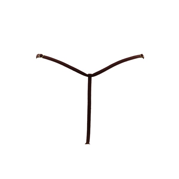 String en dentelle marron ouvert avec chaînes dorées - PA01MBRW