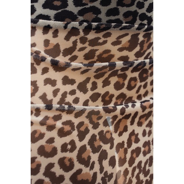 Jupe en résille transparente imprimé léopard Clara - LSN2