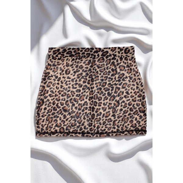 Jupe en résille transparente imprimé léopard Clara - LSN2