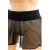 Mini jupe noire en résille transparente Stella - LSN3