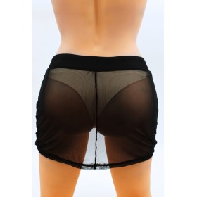 Jupe noire en résille transparente Maya - LSN1