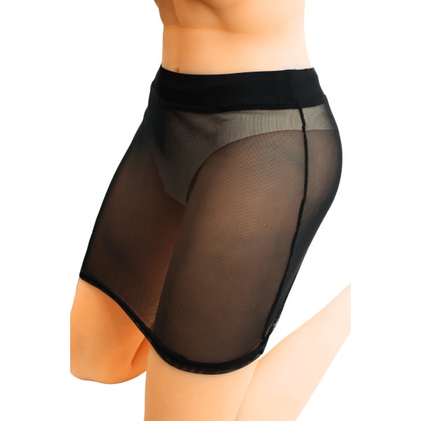 Jupe noire en résille transparente Maya - LSN1