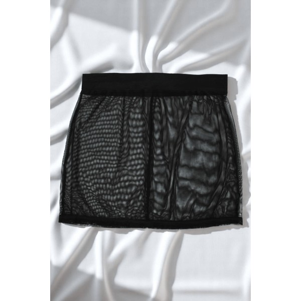 Jupe noire en résille transparente Maya - LSN1