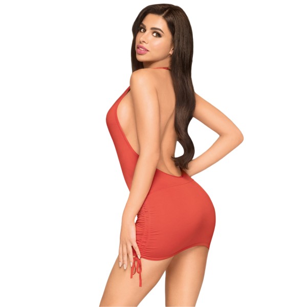 Robe courte et string assorti Rouge Earth-shaker - PH0058RED