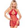 Nuisette et string assorti Rouge Libido boost - PH0010RED