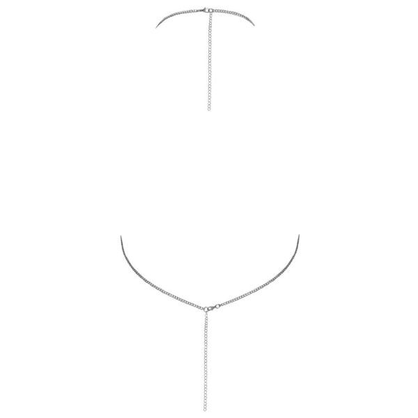 Top métallisé argenté à chaînes - R24504966001