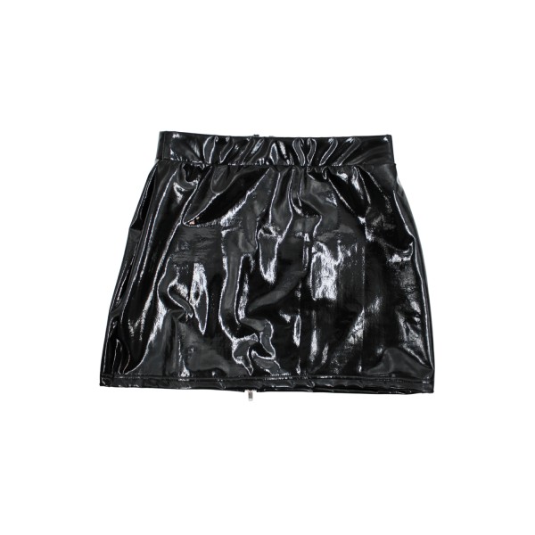 Jupe noire en simili cuir avec zip Lara - LSL6-S