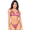 Ensemble sexy 2 pièces en dentelle satinée - MAL8947PKAG