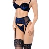 Ensemble 3 pièces Mapalé en velours floral - MAL8938BKB