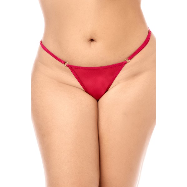 Babydoll grande taille Mapalé brodée avec string - MAL7620XRED