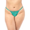 Babydoll grande taille dentelle turquoise et string - MAL7613XWTEA
