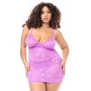 Babydoll grande taille dentelle violette et string - MAL7613XWORC
