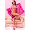 Ensemble sexy 2 pièces rose en dentelle délicate avec haut et string assorti - MAL8971PINK