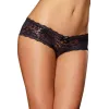 Shorty sexy taille basse noir en dentelle - DG1375BLK