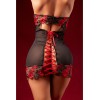 Babydoll sexy à armatures Mapalé broderie roses et string - MAL7619BKRD