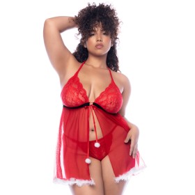 Costume sexy Mère Noël grande taille avec babydoll et string - MAL60038XCOS