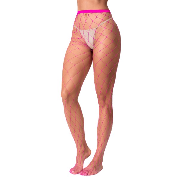 Collant large maille rose - MAL1106NPK