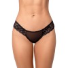 Culotte noire ouverte en dentelle - MAL131BLK