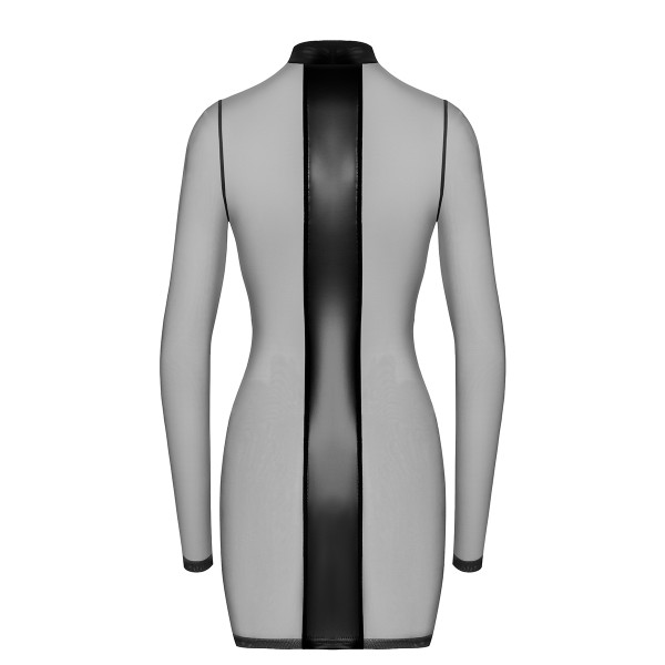 Mini robe tulle et wetlook Crossfire F369 - Noir Handmade