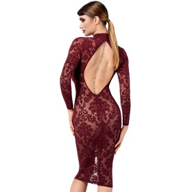 Robe fourreau en tulle floqué Kink Royal F384 - Noir Handmade