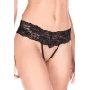 String noir très ouvert bande de dentelle - ML10006BLK