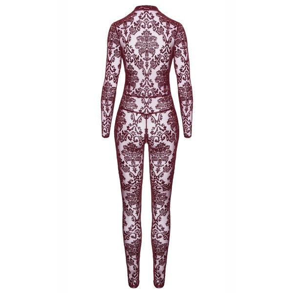 Combinaison en tulle floqué Kink Royal F382 - Noir Handmade