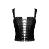 Corset en vinyle Dominae F379 - Noir Handmade