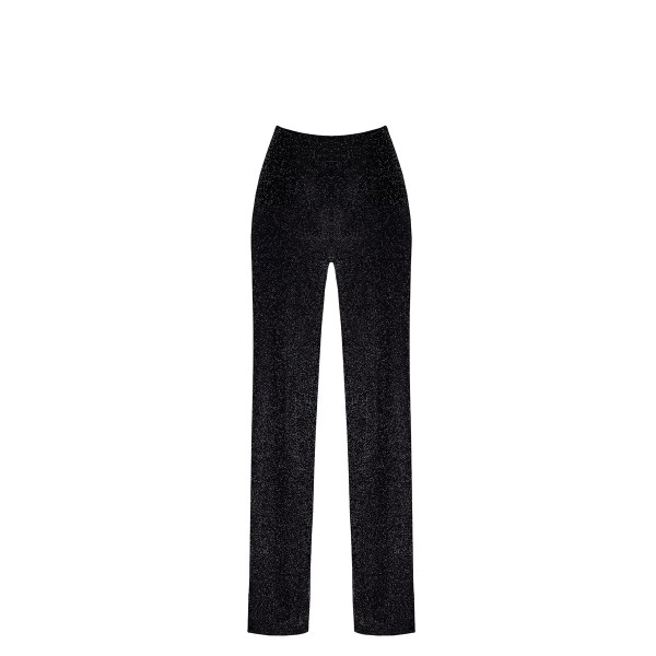 Pantalon en maille pailletée Onyx F374 - Noir Handmade
