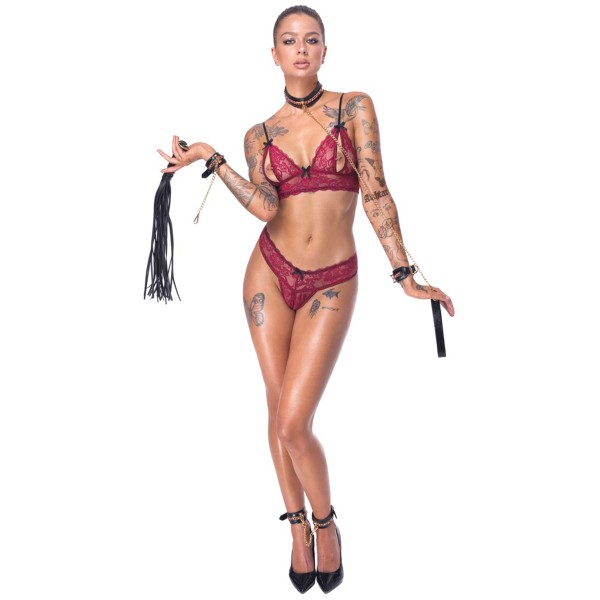 Ensemble 7 pièces Fetish SM noir -  Bad Kitty 