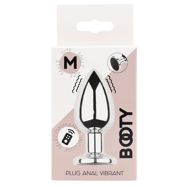 Plug vibrant acier inoxydable anal taille M avec télécommande, USB - RY-207-M