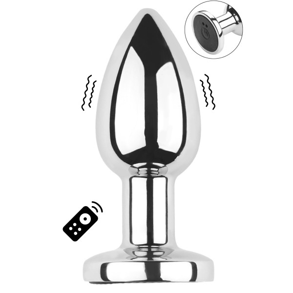 Plug vibrant acier inoxydable anal taille S avec télécommande, USB - RY-207-S