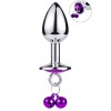 Plug bijou aluminium violet avec clochettes Taille S -  RY-001-A-ZB